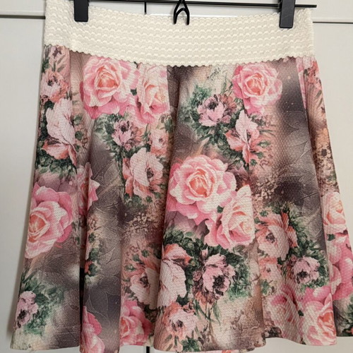 Floral mini skirt used, multicolor, one size