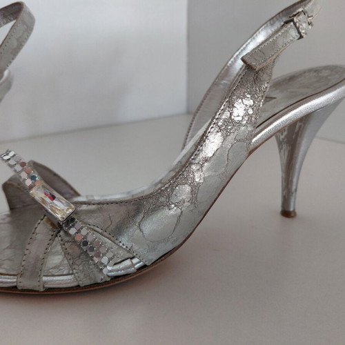 Gianna Kazakou silver sandals like new, size 39