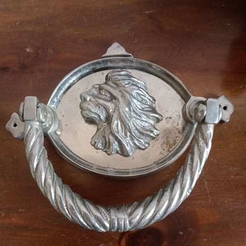 Solid brass door knocker used with nickel coating 21x18 cm