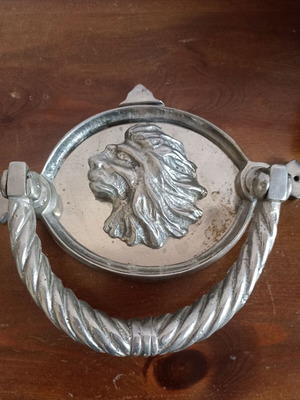 Solid brass door knocker used with nickel coating 21x18 cm