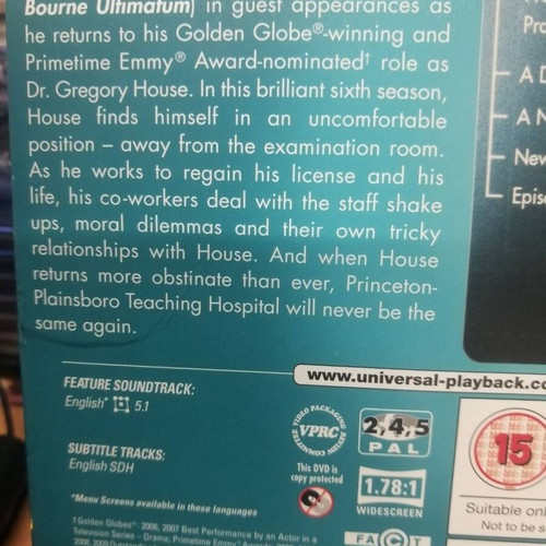 Dr House Season 1-7 DVD new, no Greek subtitles