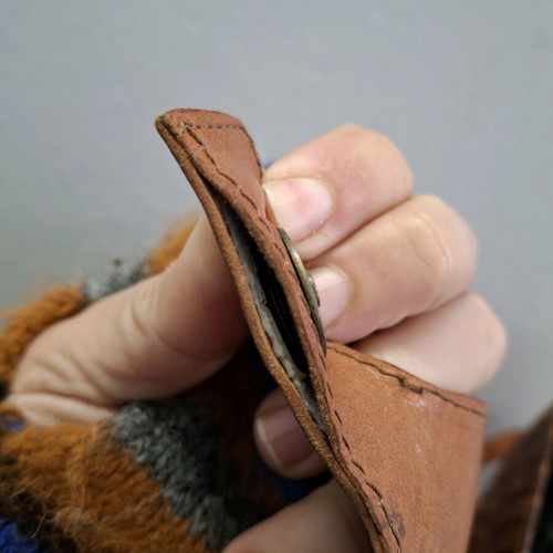 Vintage cowboy leather shoulder bag with metal accents like new