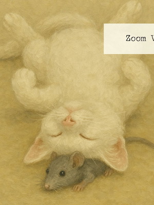 Cat and Mouse Vintage Framed Art Print 10x15 cm new