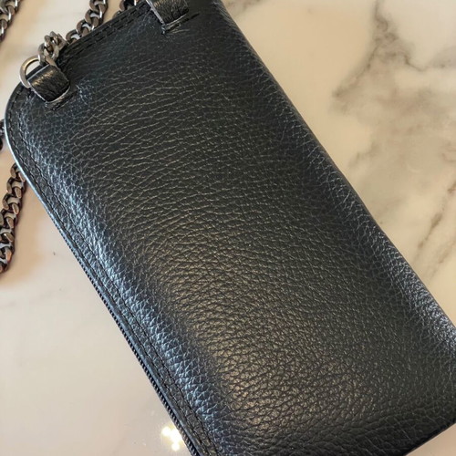 Elena Athanasiou crossbody wallet phone case like new, black leather
