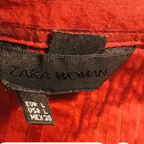 Zara shirt red with 3/4 sleeve like new, size M