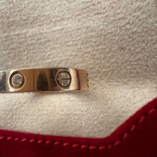 Cartier Love ring used, rose gold 750 with 1 diamond size 53