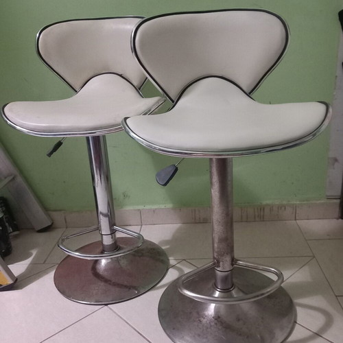 Bar stools used, set of two, height 80-100 cm