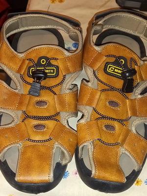 Leather Shoes brown size 43 like new, handmade stitching