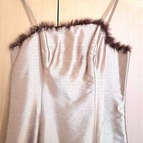 Vintage MONSERA mid-length dress cotton satin like new, brown bronze
