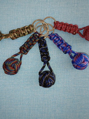 Monkey fist keychain with large ball made of paracord, new