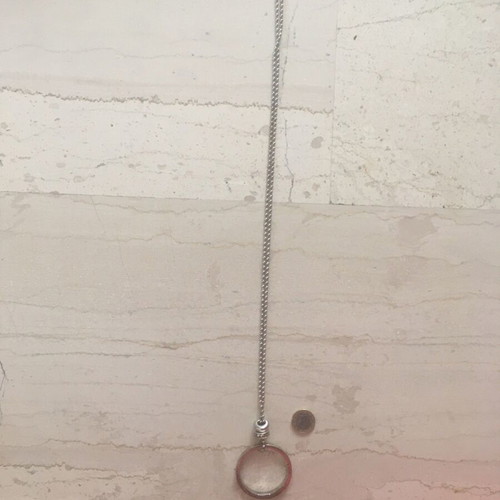 Julia Bergovich long necklace used, silver with Love is all around you