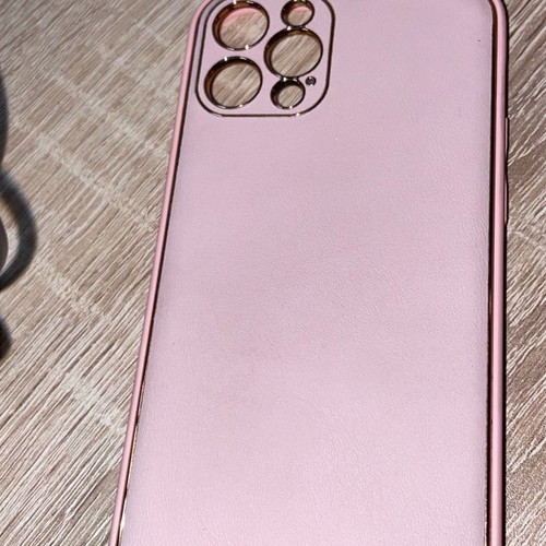 iPhone 12pro case pink with gold details new
