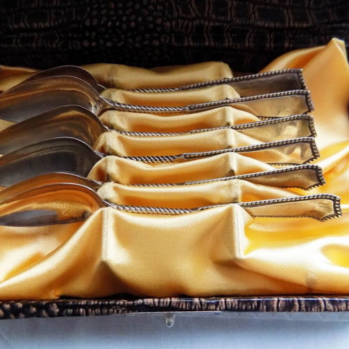 Silver spoons used, antique 833, approx. 50 grams, 100 years old