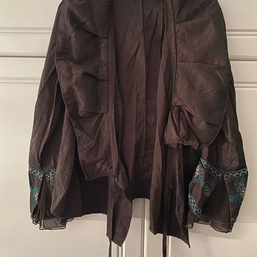Satin skirt and blouse set like new, brown, large size