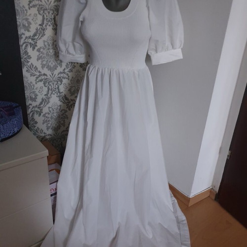 Zara long white dress like new, size S
