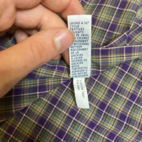 Ralph Lauren 90s Custom Fit Oxford Shirt XXL, green purple blocked