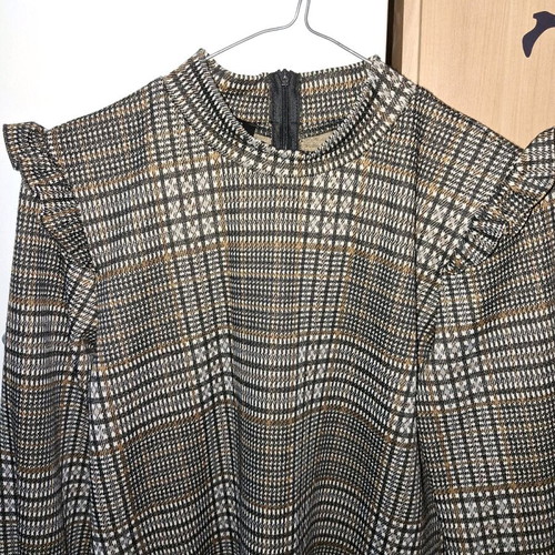 Checked midi dress like new, black and gray