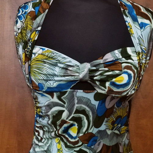 Vintage Top Ice Iceberg με Χιαστί Πλάτη και Floral Print, Καινούργιο