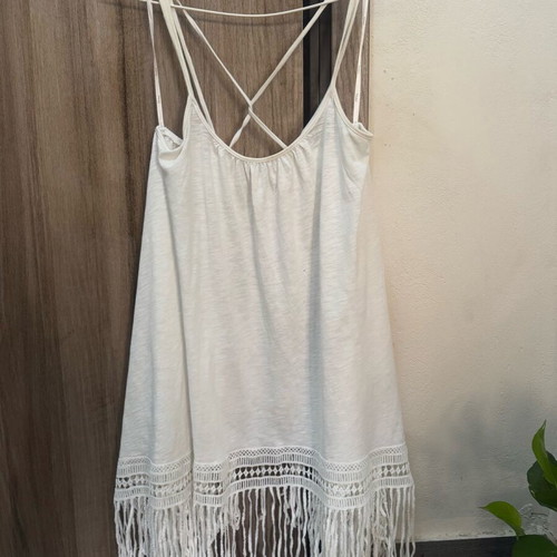 Toi&Moi blouse like new with fringes and lace, size L