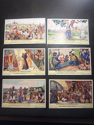 Liebig vintage collectible cards set of 6 History of Czechoslovakia