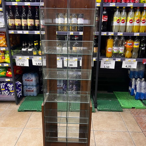 Wooden stand for bulk candies used