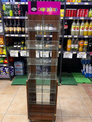Wooden stand for bulk candies used