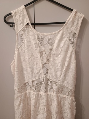 Φόρεμα δαντέλα H&M μεταχειρισμένο, καλοκαιρινό άσπρο και μπεζ