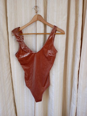 Velvet bodysuit Bershka pink like new, size S