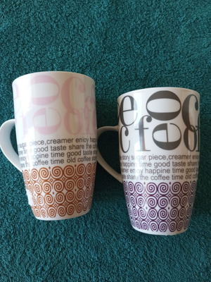 Mugs new, set of 2 large 13×8 cm