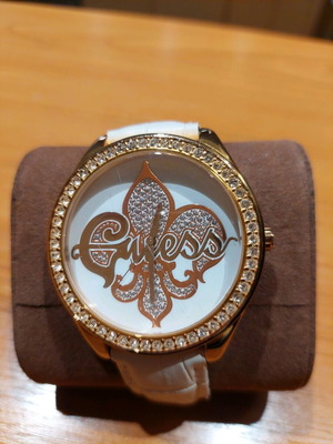 Guess women's watch used, white strap