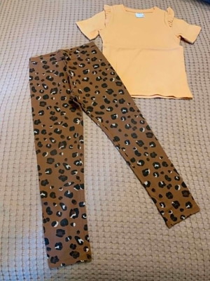 ZARA Kids σετ με μπλούζα και λεοπάρ κολάν σαν καινούργιο, νούμερο 6-7