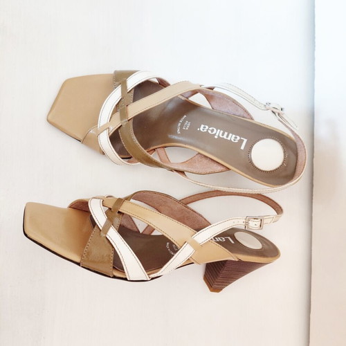 Leather sandals size 39-40 new beige brown