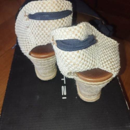 Viguera Blue Suede Espadrille Platform Sandals Size 39 Like New