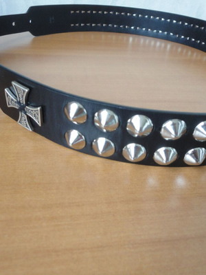 ERD men's belt natural leather like new, black, size 90