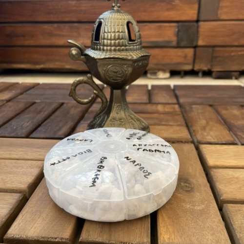 Incense box handmade Athonite with 7 fragrances and 3 charcoal tablets