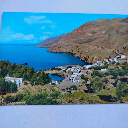 Έγχρωμη καρτ-ποστάλ Κρήτη - Χώρα Σφακίων - γενική άποψη