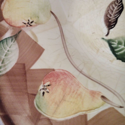 Italian ceramic fruit bowl used, hand-painted, ARM