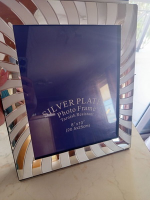 Silver photo frame, new