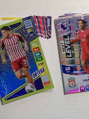 Panini football cards and stickers used, pack of 23 cards and 13 stickers