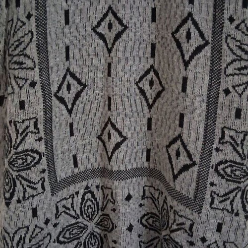 Cardigan with geometric patterns, long, like new, black and gray