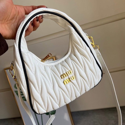 Miumiu women's bag with dust bag, new, white, 20x23cm
