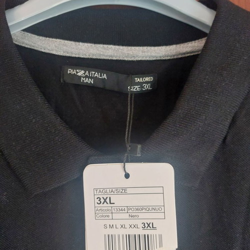 Men's short-sleeve polo shirt 3XL black new