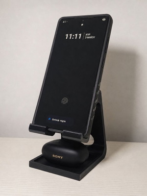 3D Phone Stand with Earphone Holder like new