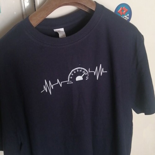 Men's T-shirt navy blue 2XL cotton new with decibel graphic