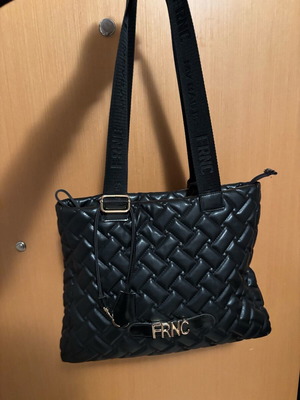 FRNC black quilted shopper shoulder bag like new