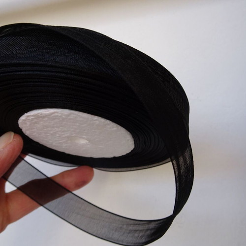 Organza ribbons vintage, like new, pack of 25 rolls 15 mm, 40 meters