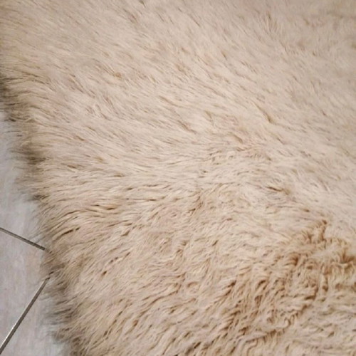 Handmade white flokati rug used, size 1.80x2.20