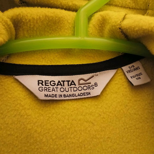 Regatta athletic jacket used for 6-year-old boy, black and green