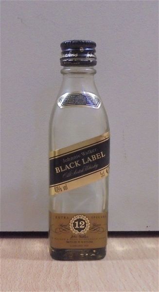  Johnnie Walker Scotch Whisky Black Label palio gialino mpoukalaki miniatoura adio