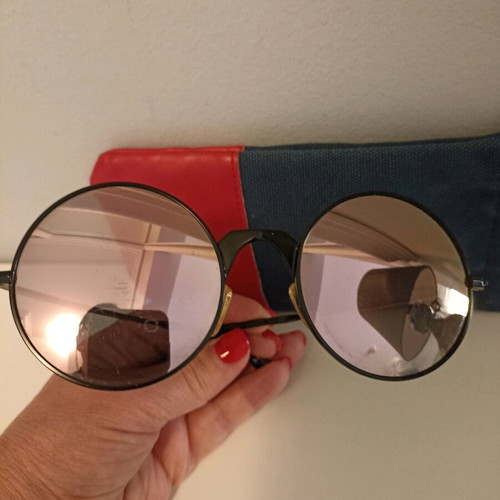 Le Specs sunglasses used, pink, metal frame